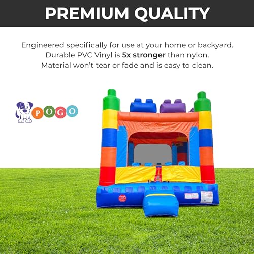 Crossover Building Blocks Inflatable Bounce House, Bouncy Jump Castle for Kids and Toddlers, Outdoor Birthday Party Jumping Bouncer, Commercial-Grade, Without Blower, 13 x 12 x 14.5 Ft - Image 5