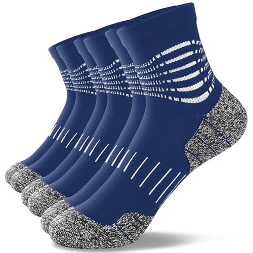 Image of IRAMY Ankle Compression Socks for Women Men Plantar Fasciitis Relief 3 /5 Pairs Cushioned Athletic Running Socks