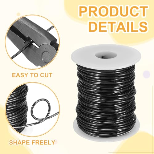 Alambre de aluminio de calibre 12 negro, maleable y flexible para manualidades de 100 pies 4