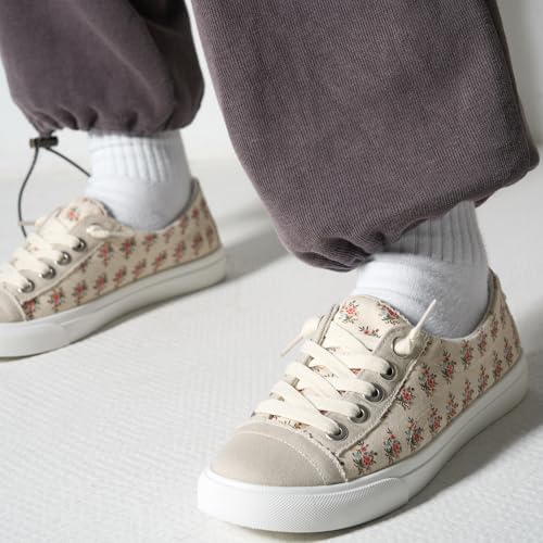 Image of Sundays Canvas Sneakers Women - Memory Foam Insole with Breathable Canvas Shoes for Women Footwear - Non-Slip with Lightweight and Comfortable Womens Sneakers