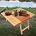 FytStycale Folding Camping Table, Wood Outdoor Table Multifunctional Easy to Install Camp Table Beach Table for Travel Hiking Backyard, 78.5cmx69.5cmx43.6cm