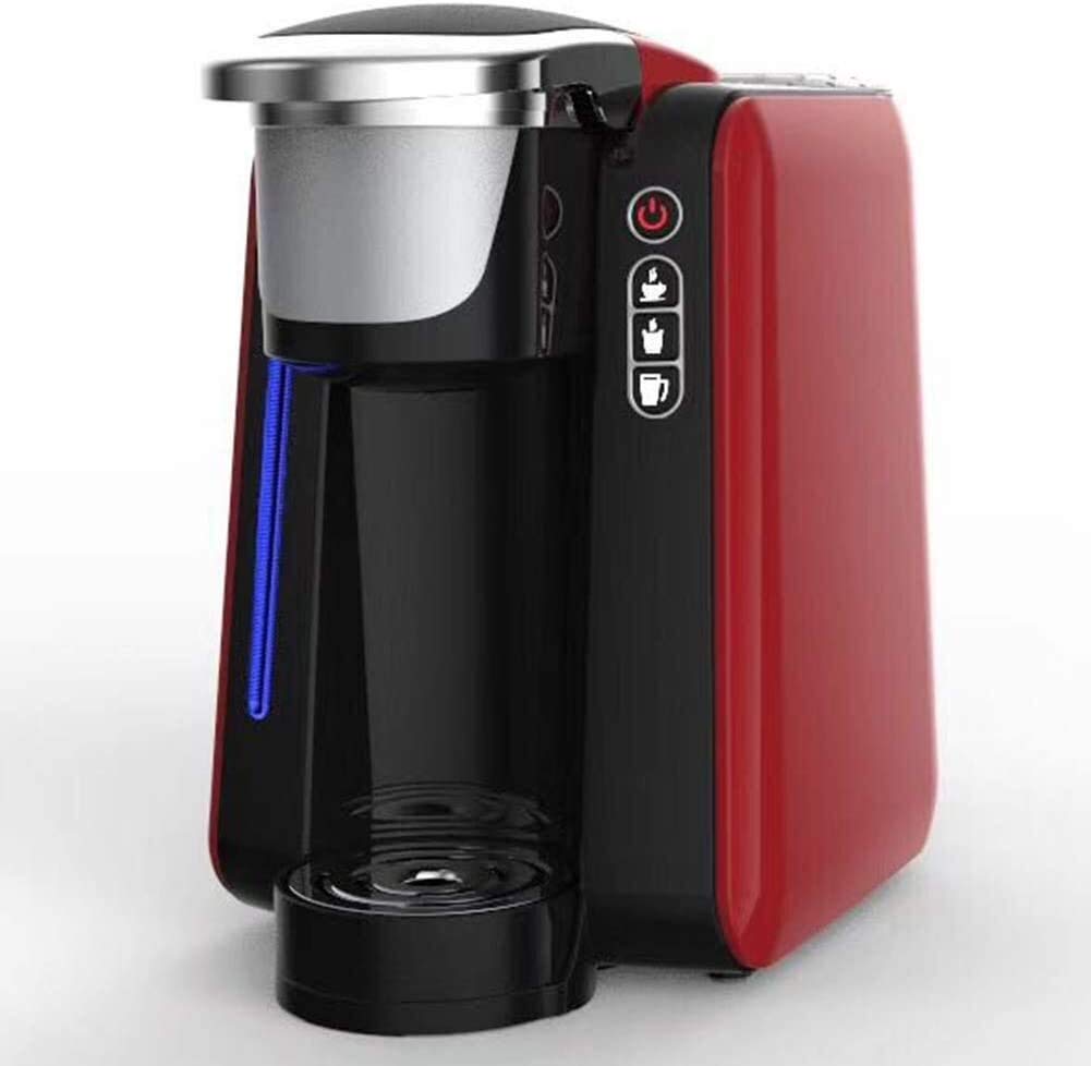 Cafetera, K-Cup Cápsula Máquina de café 3Bar Cafetera automática Taza Grande Té de Leche automático Máquina de Bebidas Calientes Máquina Comercial Todo en uno (Color : Red)