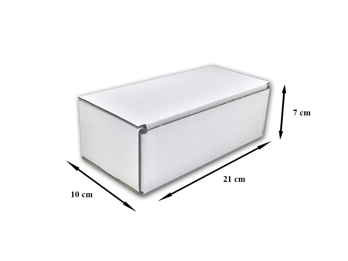 Pack de 50 Cajas de Cartón Automontables 21 x 10 x 7 cm Canal Simple y Color Blanco Para Mudanzas y Envíos Fabricadas en España