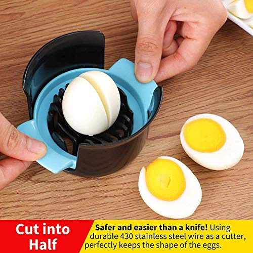 Image of YANCI 3 in 1 Stainless Steel Egg Slicer, Boiled Egg Slicer, Fruit Slicer, Egg Yolk & White Separator, Egg Strainer Spoon