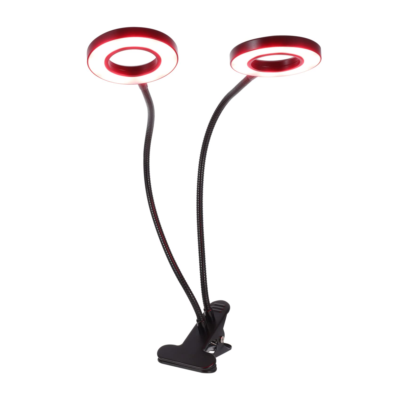 POPETPOP Lampe LED pour Plantes à Pince, Double Tête, Réglable, 5 V