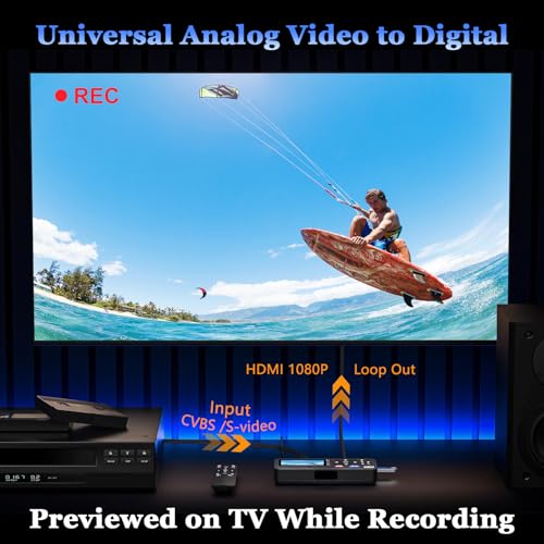 Convertisseur VHS vers numérique autonome avec télécommande et écran intégré