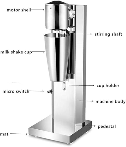 Miniatura 2 de Milkshake Maker - Máquina eléctrica de batido de 180 W, mezclador de bebidas, batidora, 18000 RPM, 22 onzas, uso doméstico comercial (cabezal único,