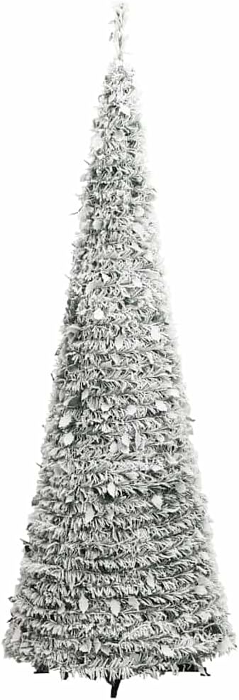 Christmas Tree Outdoor Artificial Xmas Tree Pop-up Flocked Snow 50 LEDs vidaXL