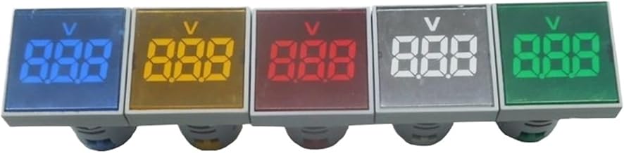 AD16S-V Mini 22MM AC 20-500V voltímetro Panel cuadrado LED medidor de voltaje Digital indicador probador de luz rojo azul amarillo verde (Color : Yellow)
