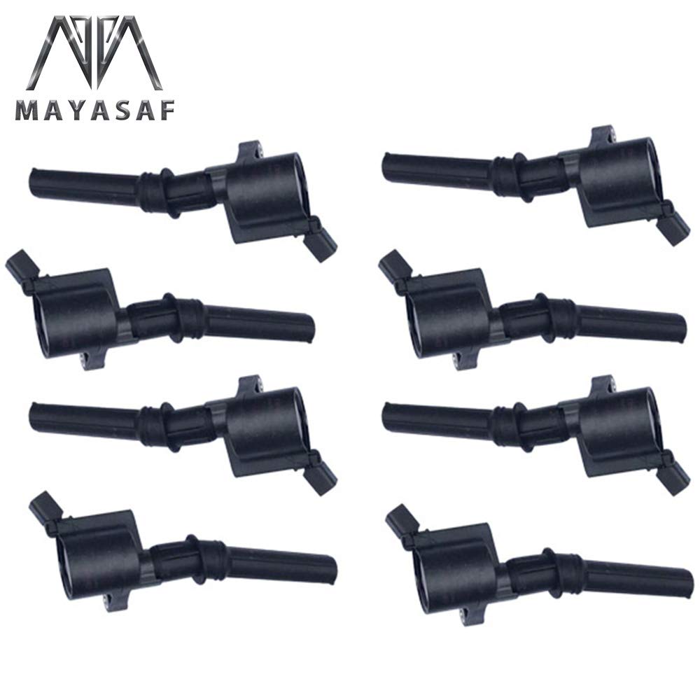 MAYASAF DG508 [Pack of 8] Ignition Coil for Ford 2004-2010 F-150/97-99 F-250/Explorer/Expedition/Mustang/E150(250/350), for Lincoln for Mercury with 4.6L/5.4L V8, 6.8L V10 Engine DG457 DG472 FD79X