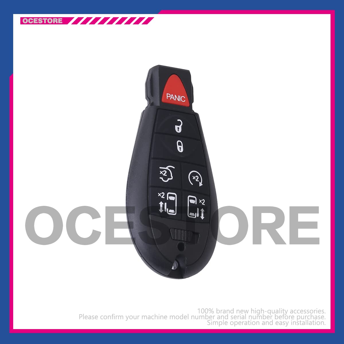 OCESTORE 2Pcs M3N5WY783X Car Key Fob Keyless Control Entry Remote IYZ-C01C 7 Button Vehicles Replacement Compatible with Town Country 267F-5WY783X Grand Caravan 2701A-C01C