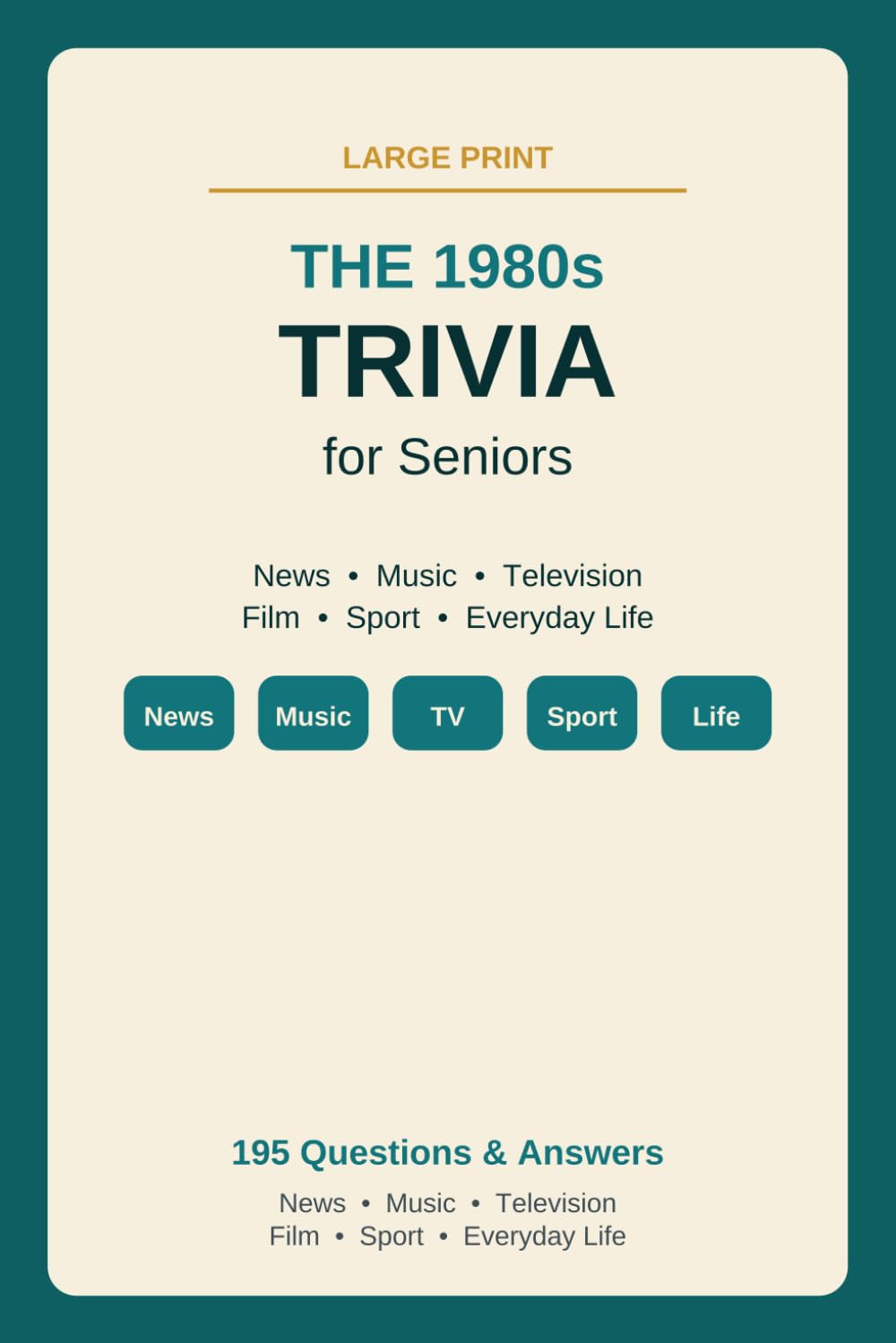 The 1980s Trivia for Seniors: A Nostalgic Large Print Quiz of the Eighties