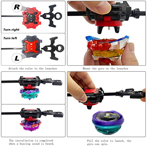 Elfnico 12PC20240220 Bey Battling Top Burst Gyro Toy Set 12 Spinning Tops 4 Launchers Combat Battling Game thumb #3