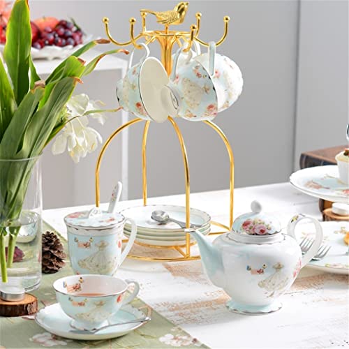Gretd Pastoral European-Style Coffee Cup And Saucer Set Bone China Afternoon Tea Tea Set Household Black Tea Cup (Color : A, Size : As The Picture Shows) #TOP18