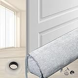 Paraspifferi per porte 92 cm – Filo di tenuta pesante in tessuto, isolamento acustico e paraspifferi per porte di casa, finestre e terrazze – Risparmio energetico, protezione termica – grigio