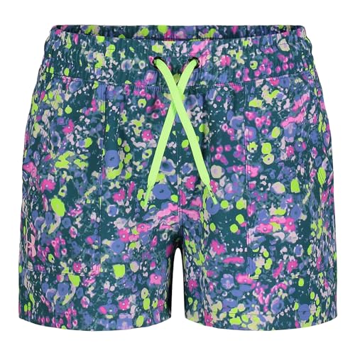 Under Armour Kids Base Micro Meadow Shorts for Big Kids - Flat Waistband with Drawstring Closure, and Colorful Pattern