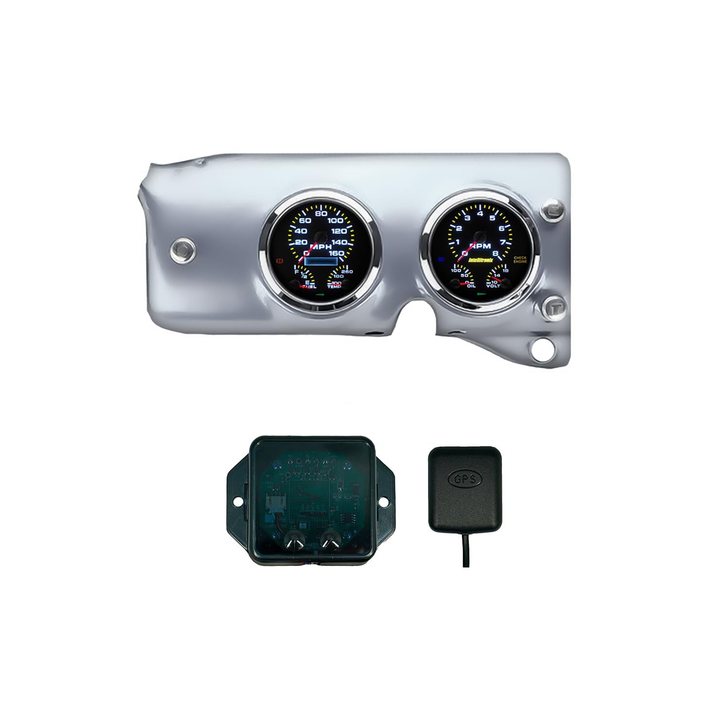 Intellitronix 1947-1953 Chevy Truck Analog Gauge Panel - Direct Fit Dashboard Replacement Cluster - 160 MPH Speedometer, Tachometer, Water Temp, Oil PSI & Voltmeter - AP5998-S9020