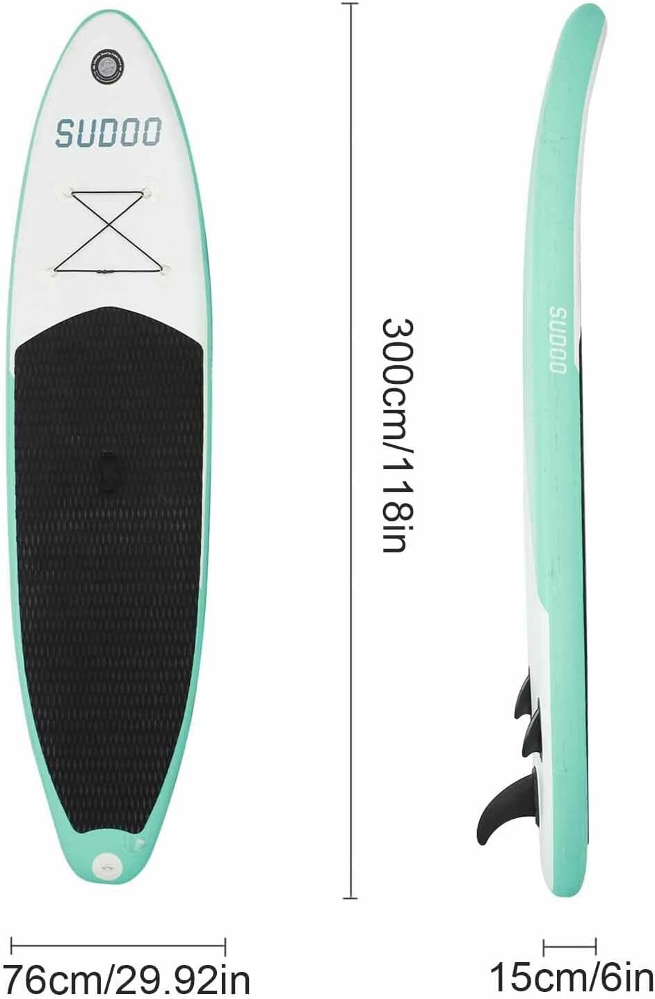 10FT Aufblasbares SUP Board Set, Stand Up Paddle Board mit Paddel, Surfbrett für Erwachsene & Anfänger