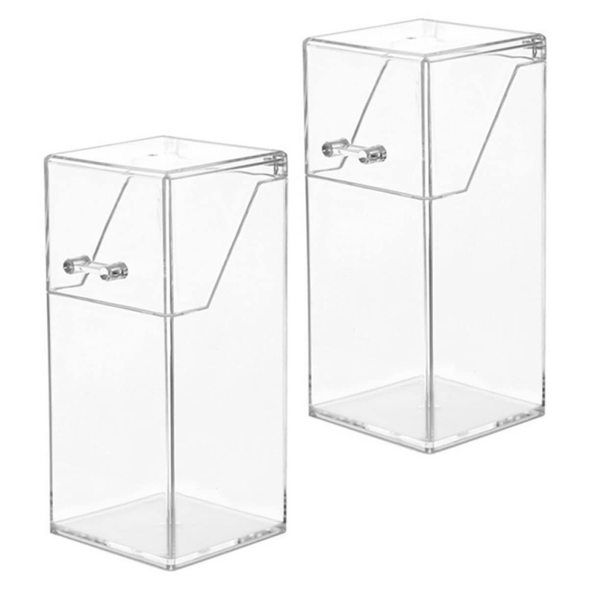 Zerodeko 2 Uds. De Soporte para Brochas de Maquillaje Cubierto de Acrílico con Tapa Organizador de Maquillaje Transparente Soporte para Brochas de Maquillaje con Tapa Caja de