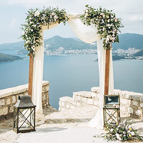 Arche de mariage en mousseline blanche drapé fluide pour décoration de fête