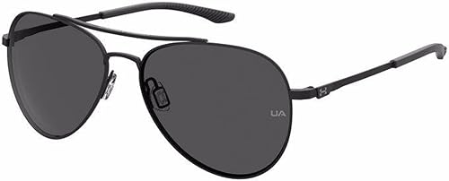 Under Armour Instinct UA0007 G S 0003 IR 2.244 in negro mate gris aviador gafas de sol para hombre + paquete con diseñador iWear de cortesía 57