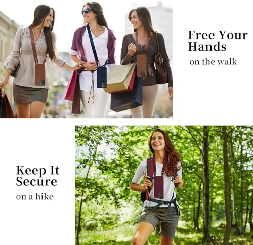 Image of Compatible with iPhone 13 Pro Case with Strap, Crossbody iPhone Case with Lanyard Adjustable Shockproof Drop Protection Silicone Phone Cover for iPhone 13 Pro 6.1'' Brown