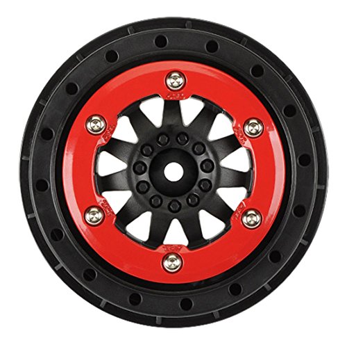 PROLINE 274603 F-11 2.2/3.0 Bead-Lock Wheels for Slash Rear, Red/Black