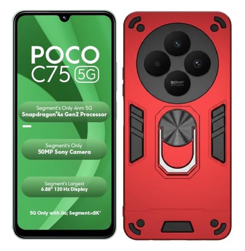 Image of Armor Kickstand Defender Back Cover case Mobile Cover for Poco C75 5G