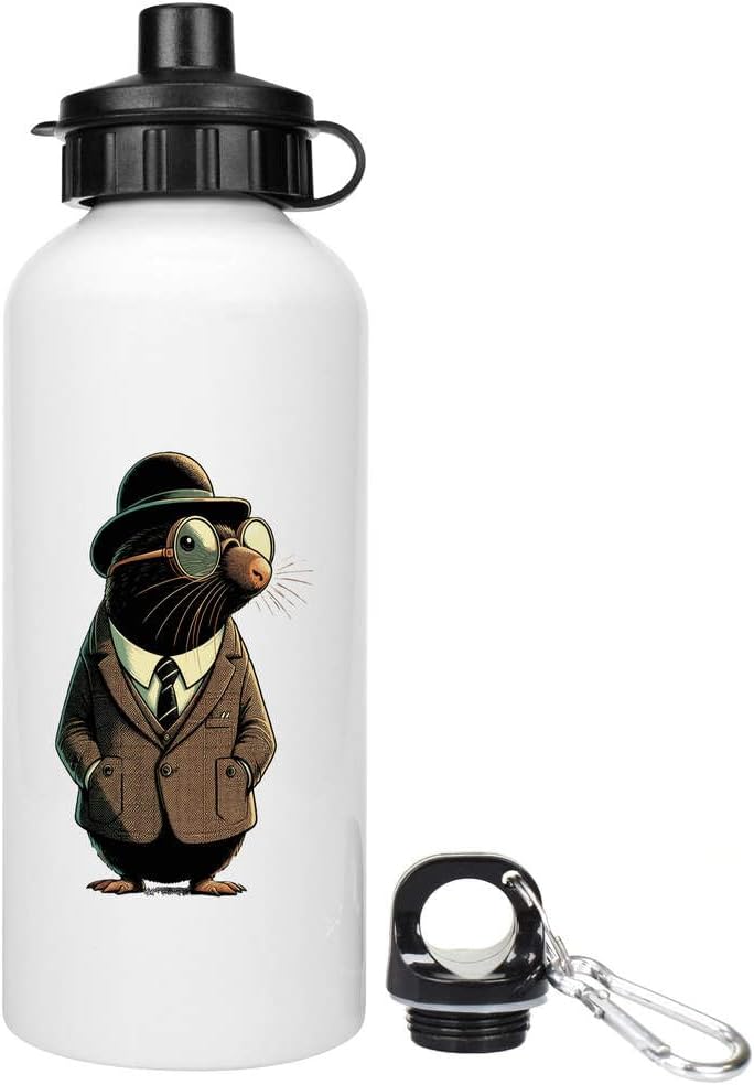 Azeeda 600ml 'Detective Mole' Reusable Water/Drinks Bottle (WT00077838)