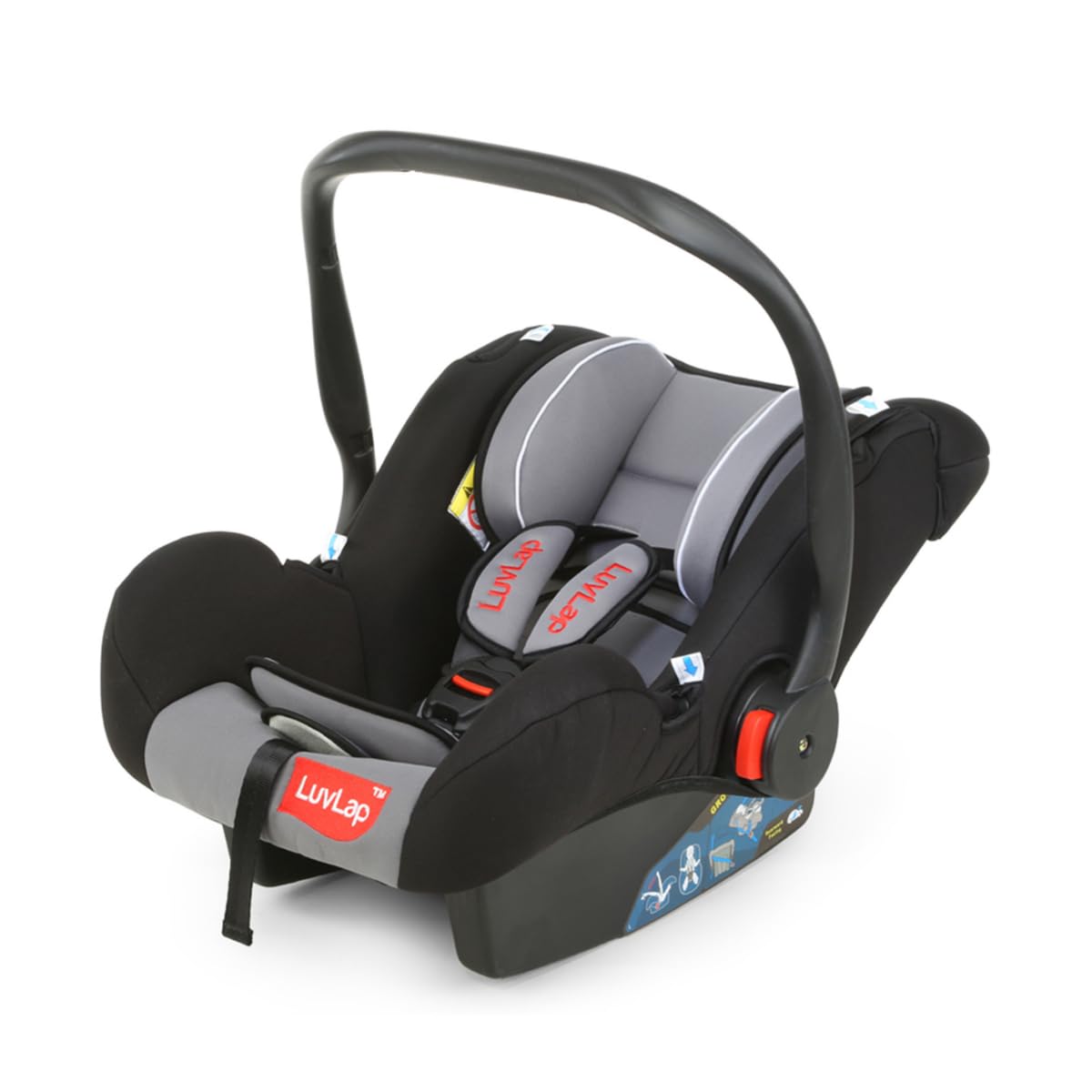 luv lap LuvLap 4-in-1 Infant/Baby Car Seat & Carry Cot with Canopy, Convertible to Car seat, Rocking chair, Carry Cot & feeding chair, 0 to 6 Months (Grey)-picture-28