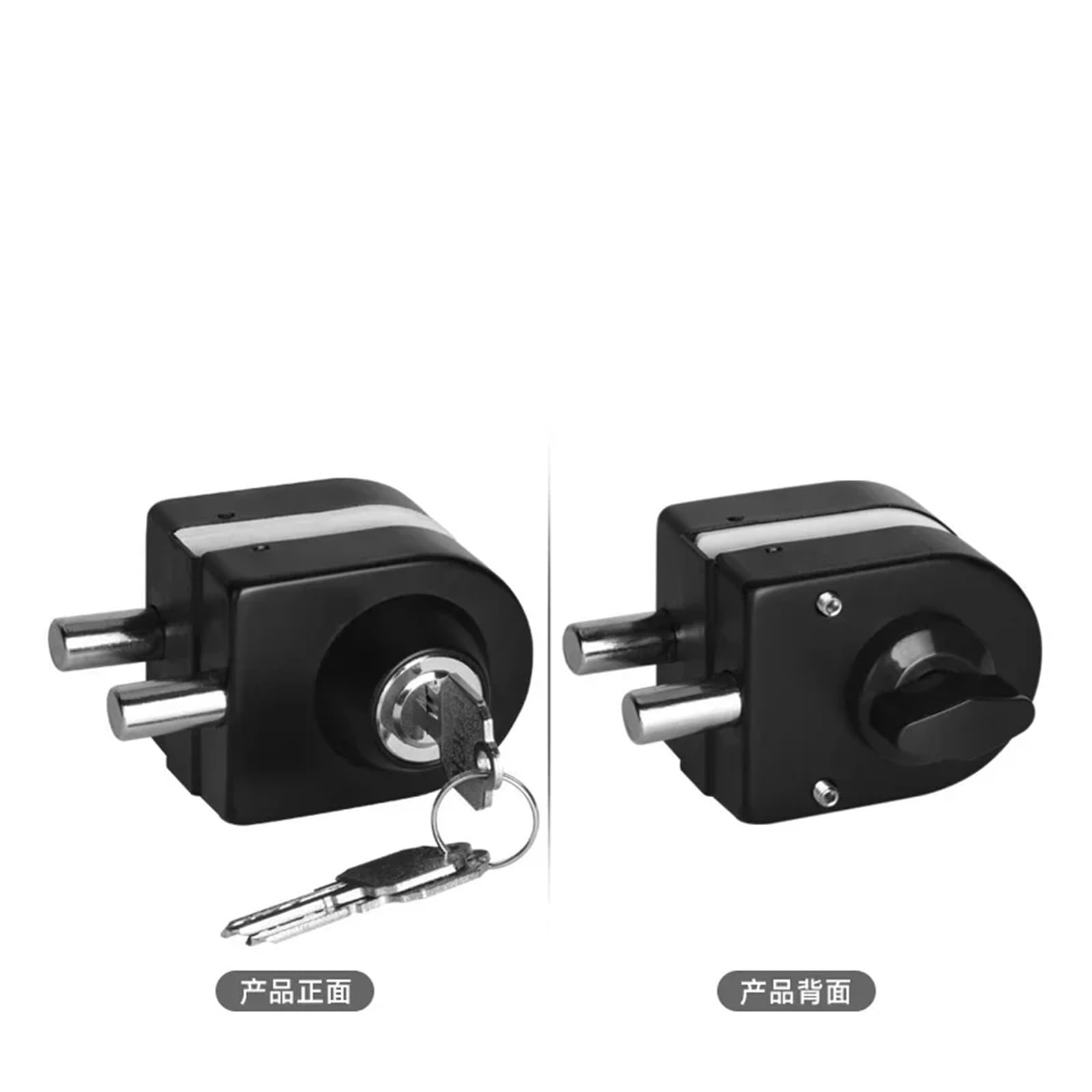 Cerradura Para Puerta De Vidrio Cerradura de vidrio templado sin marco for oficina, pestillo perilla puerta corredera, agujeros, for 8-12mm espesor, acero inoxidable(Brushed Silver-B)