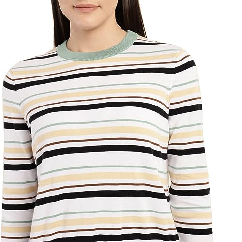 Image of Levi's Women's Cotton Regular Fit Striped T-Shirt