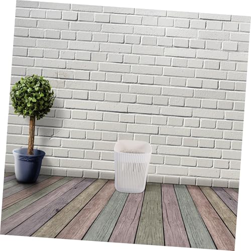 Caneca de basura rectangular blanca para hogar y cocina miniatura 4