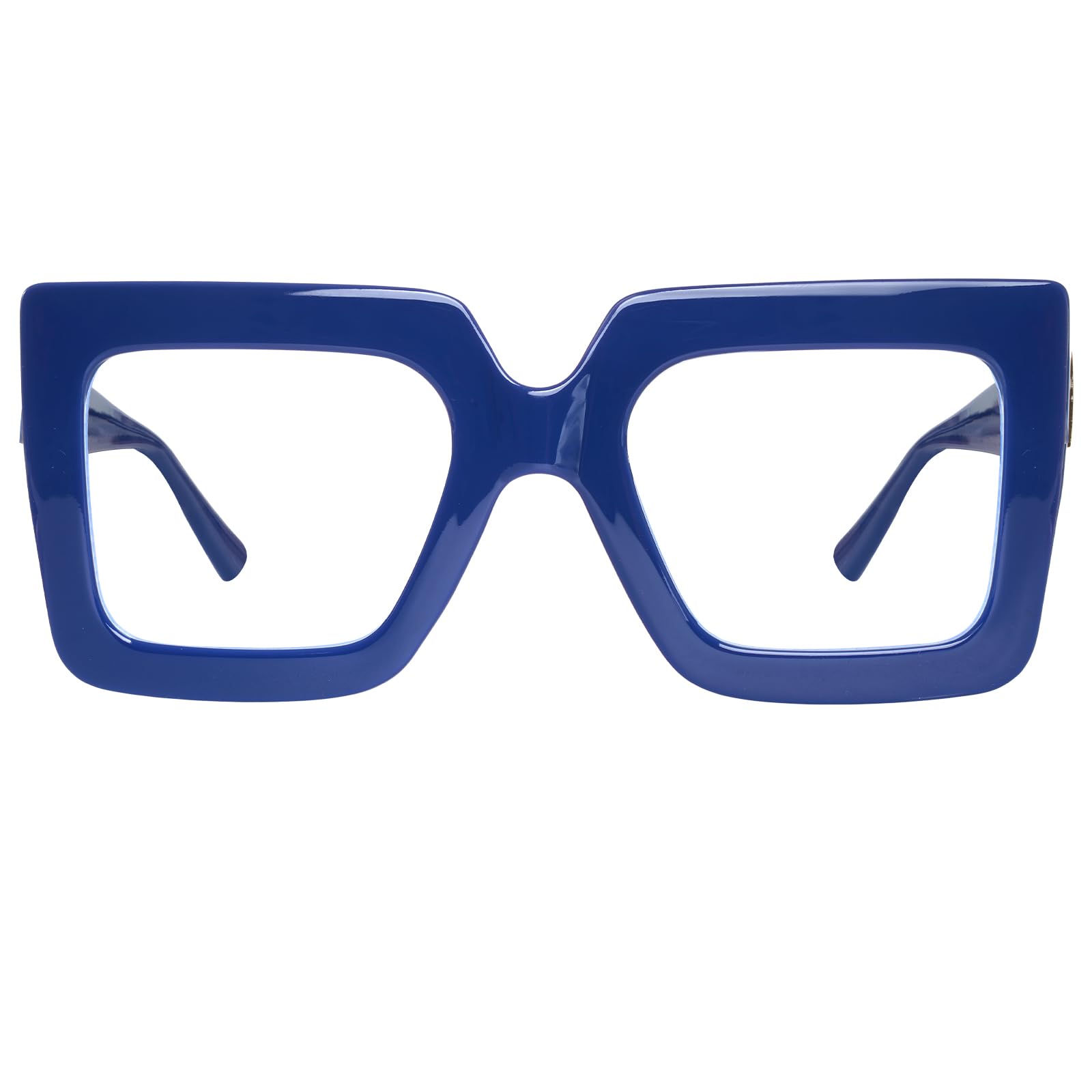 hoyuwak Oversized Square Blue Light Glasses Big Frame Computer Eyewear Thick Fashion Clear Glasses for Women Fashion