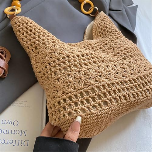 Bolso tejido de mujer para playa verano tipo tote boho miniatura 4
