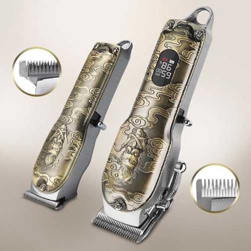 Hair-Clippers-for-Men-2PCS-Professional-Electric-Powerful-10W-Hair-Clipper-Combo-Kits-Metal-Housing-Hair-Trimmer-for-Men-Barber-Cordless-Haircut-Machine