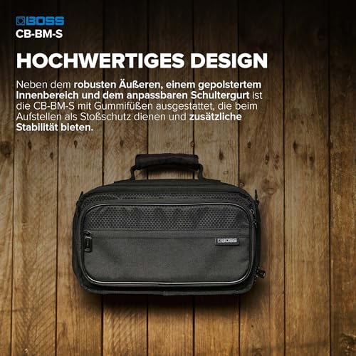 BOSS CB-BM-S | Kompakte Multieffekt-Tasche | Kompatibel GX-10, GT-1 & GT-1B | Leicht & robust | Dicke interne Polsterung | Einstellbarer Schultergurt | Vielfältige Zubehörtaschen