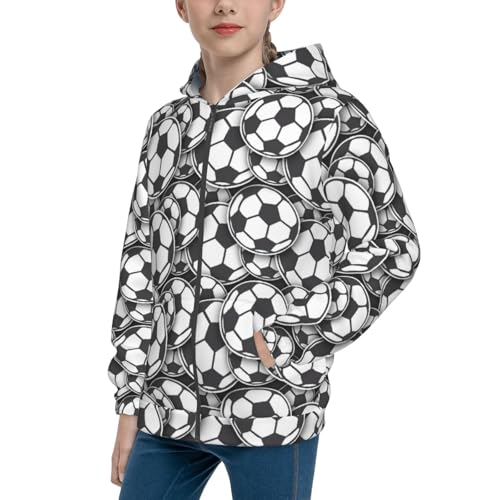 Paper Football Souvenirs Kids Pullover Hoodies Boys Zip Up Sweatshirts Girls Athletic Clothes with Pocket