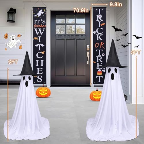 Fantôme d'Halloween réglable avec LED télécommandée pour extérieur - 3
