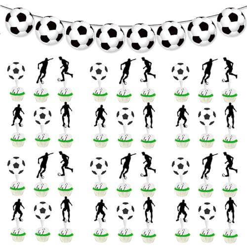 Fussball Cupcake Topper,Fussball Party Tortenaufleger,Kuchendekoration,36PC Deko Muffin Topper mit FußballFan Girlande für Fußball Sport Party Geburtstagsfeier Dekoration Kuchendekoration Fussball Cupcake Topper,Fussball Party Tortenaufleger,Kuchendekoration,36PC Deko Muffin Topper mit FußballFan Girlande für Fußball Sport Party Geburtstagsfeier Dekoration Kuchendekoration