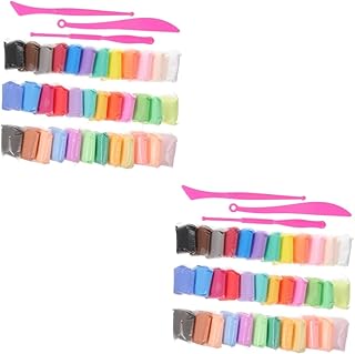 SEWACC 2 Conjuntos De Argila Conjunto De Argila De Cor Brilhante Escultura De Argila Kit De Argila Criativa Terno De Secagem Ao Ar Argila Artesanato Modelagem Argila Para DIY Artesanato