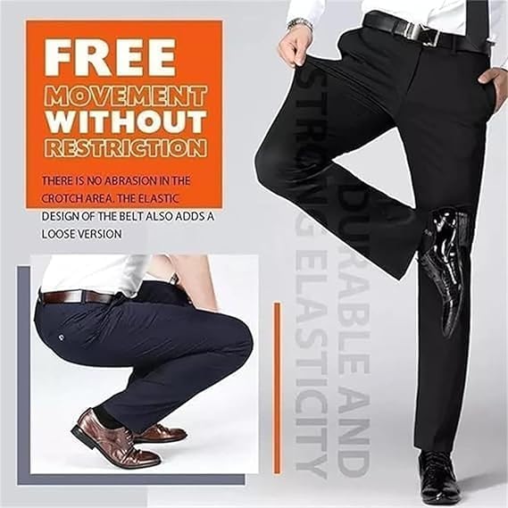 Timelessflex - Men's High Stretch Straight Fit Pants, Stretch Dress Pants Men,Mens Casual Stretch Pants3