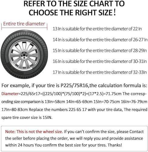 Image of Spare Tire Cover 30 inch-31 inch, Universal Fit for Jeep, SUV, RV, Trailer, Truck, Waterproof Dustproof PVC Leather Wheel Cover (Black)