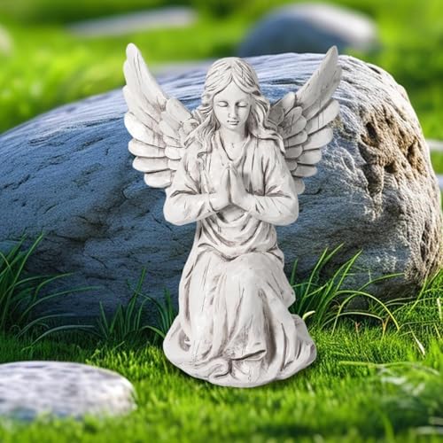 Estatua de jardín de ángel para exterior en resina