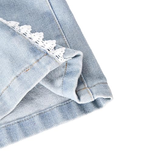 Girls Baggy Jeans, Wide Leg Pants with Lace Trim - Trendy Loose Fit Casual Pants with Pockets for Everyday Wear4