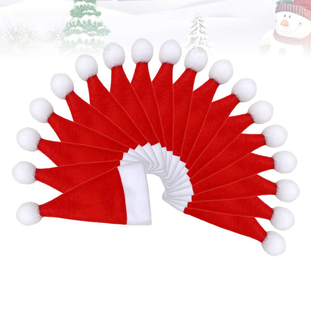 4 Cappelli decorati 11x15 cm per albero di natale - colore bianco - decorazioni addobbi
