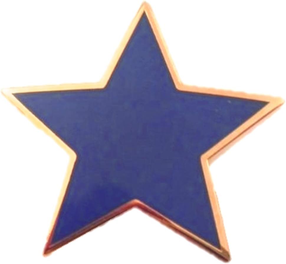 Plain Blue Star pin Badge