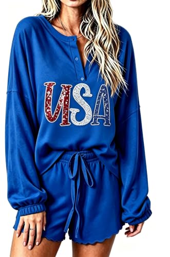 Image of Roshop Halloween Pajama Women's Pumpkin Matching Top & Shorts Loungewear Set