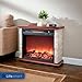 LifeSmart Electric Fireplace Heater w/ 3 Heating Elements, 1500W, Faux Stone & Oak Wood - Mounted Indoor Infrared Heater for Home, Bedroom, and Living Room