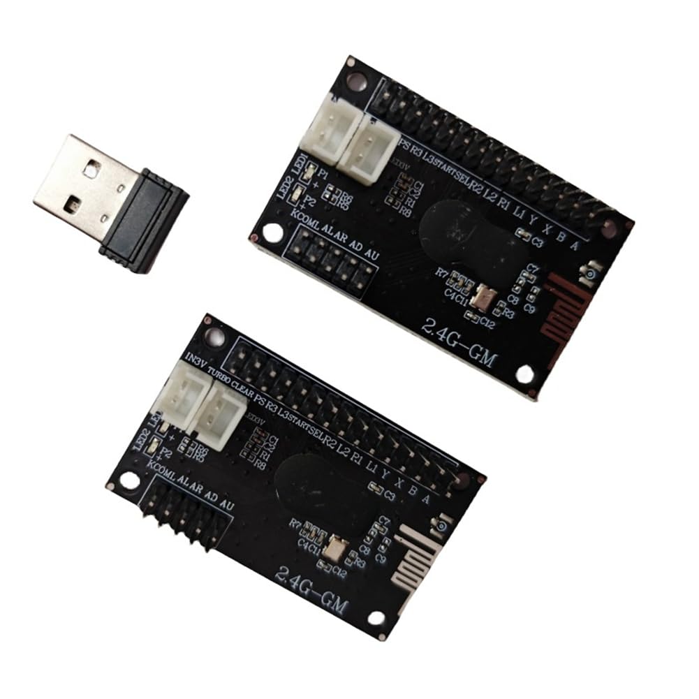 Mecerypt 2.4G Wireless 2 Players USB Zero Delay Joystick Encoder PCB Board for Diy Game Console Parts